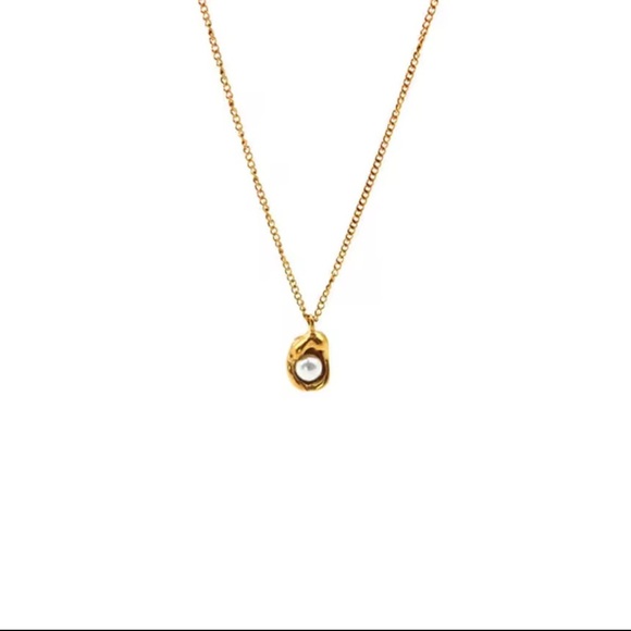 Pearl  Necklace 18K Gold Simplicity Retro Pea Pearl - Picture 3 of 10